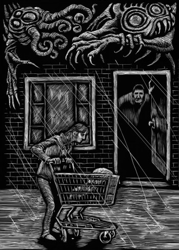 Art by Dave Felton – http://psychiatryalbum.tumblr.com/ http://lovecraftzine.com/magazine/issues/2015-2/issue-34-march-2015/what-the-storm-brings-by-kc-grifant/